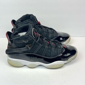 Air Jordan 6 Rings Black Gym Red White 322992-064 Men's Size 9.5